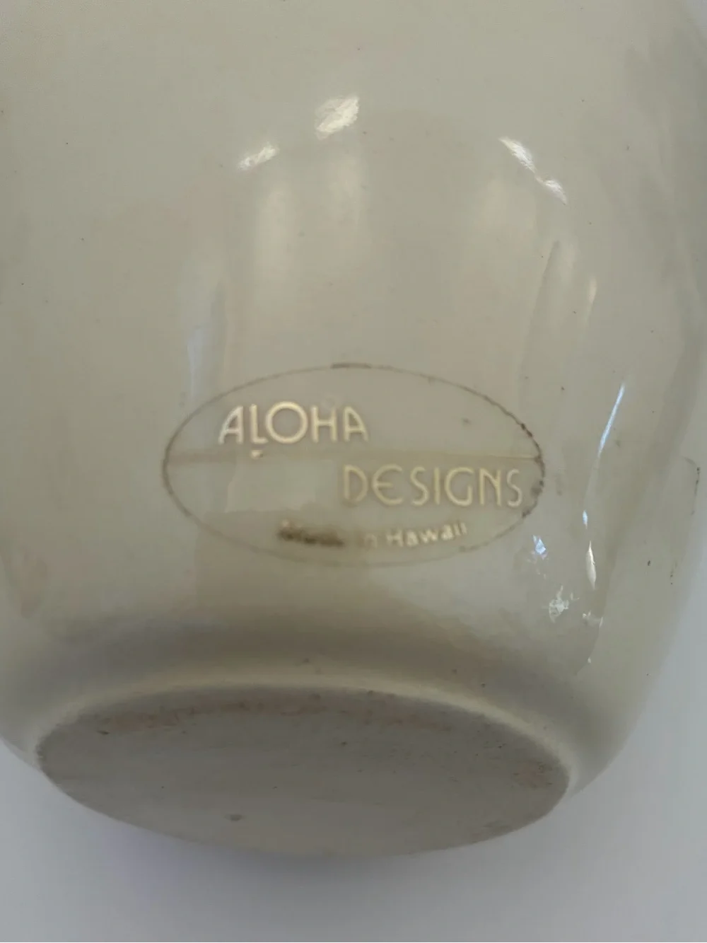 Vintage Hand-Painted Ceramic Vase Purple & Yellow Iris Aloha Designs Hawaii 6”
